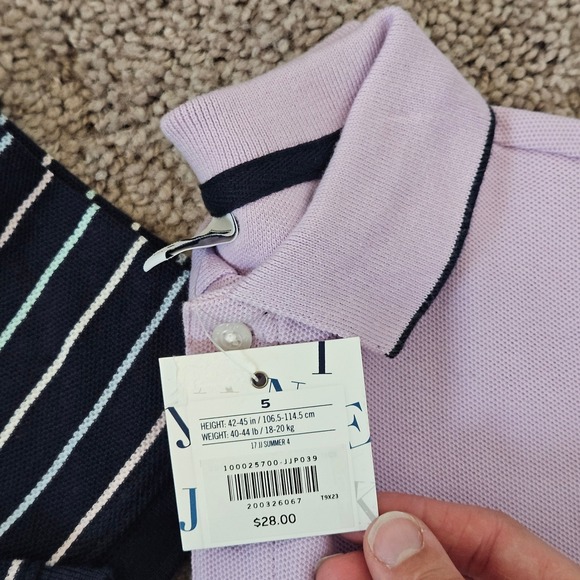 Janie and Jack Polo Shirts Boys 5 Lot of 3 NEW Striped Lavender Preppy Church - Picture 5 of 8